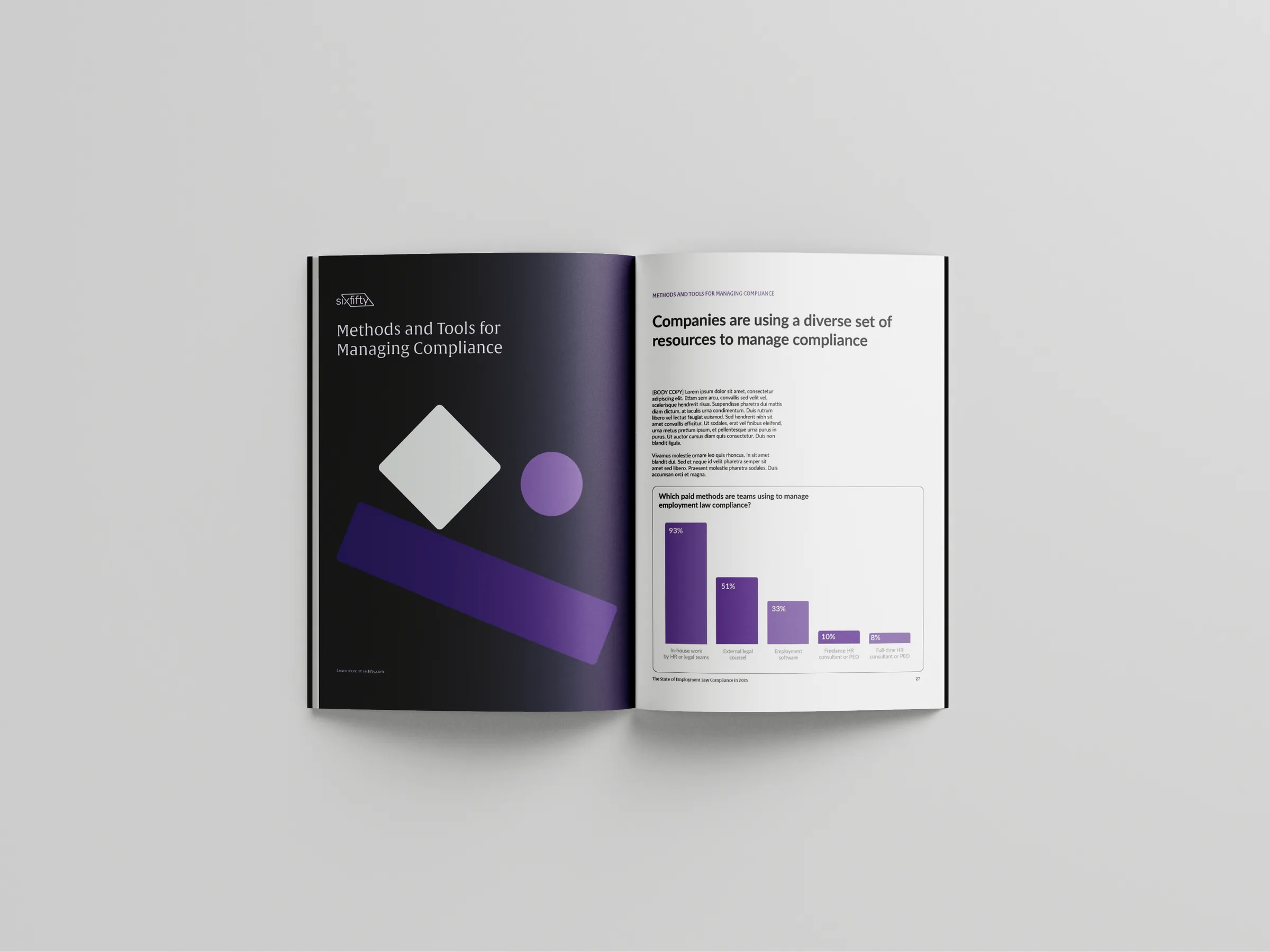 A spread with a bar chart and a key finding