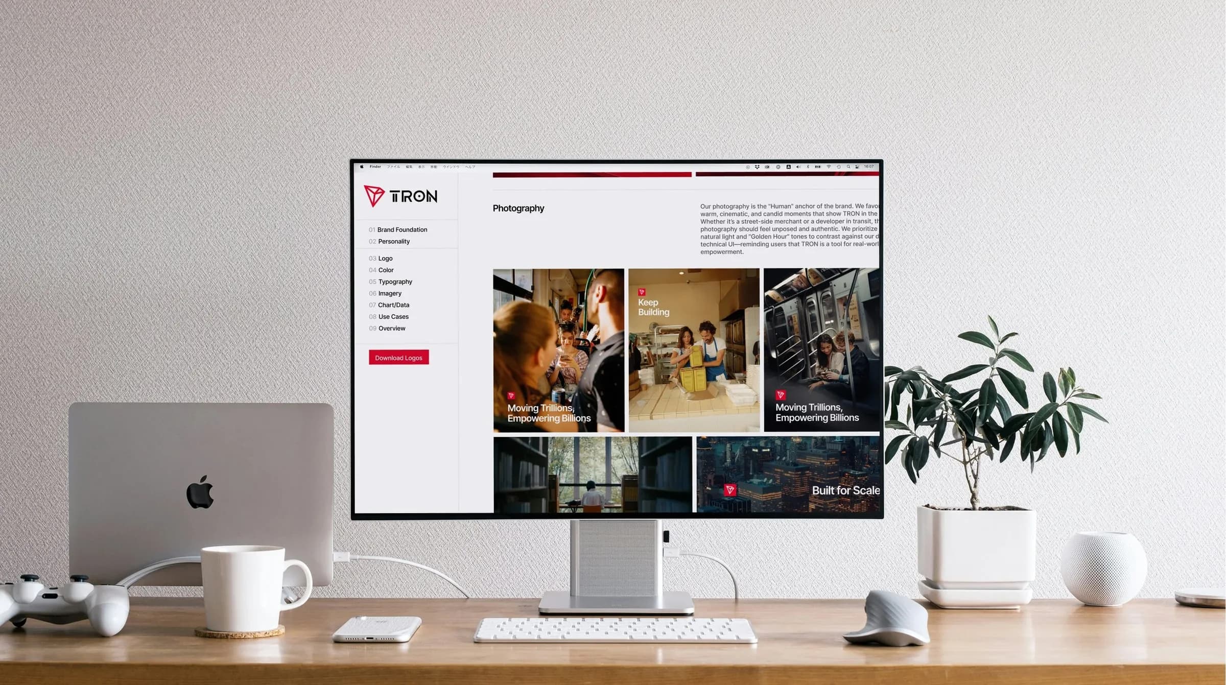 The imagery page of the guidelines site on a desktop monitor